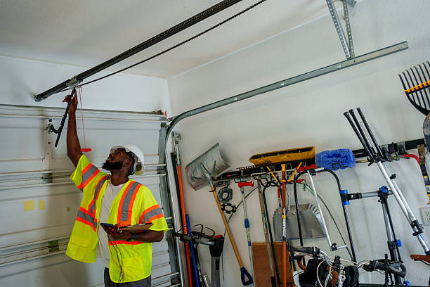 Professional Garage Door Panel Replacement technician working in Machesney Park, IL